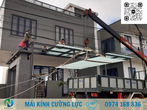 thi công mái kính cường lực tại TP Thủ Đức